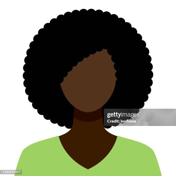 illustrazioni stock, clip art, cartoni animati e icone di tendenza di icona avatar femminile - afro