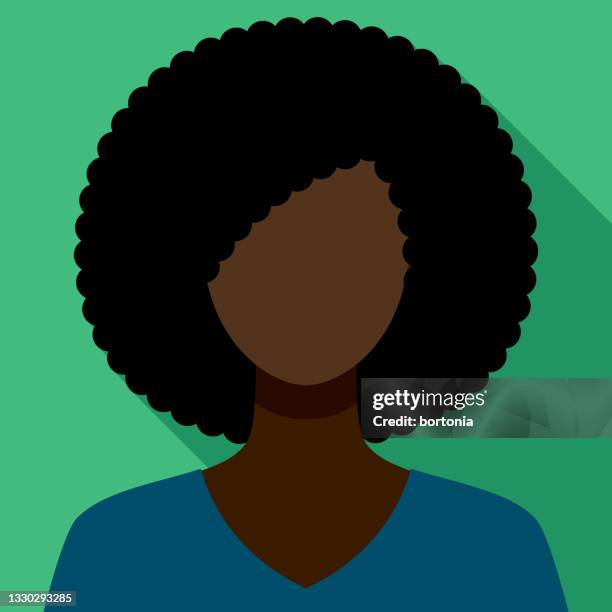illustrations, cliparts, dessins animés et icônes de icône avatar féminin - coiffure afro