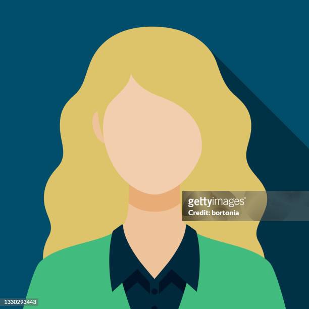 weibliches avatar-symbol - blonde woman stock-grafiken, -clipart, -cartoons und -symbole
