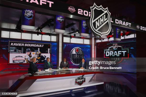 With the 22nd pick in the 2021 NHL Entry Draft, the Edmonton Oilers select Xavier Bourgault during the first round of the 2021 NHL Entry Draft at the...