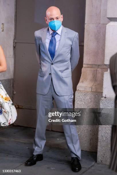 Evan Handler is seen filming "And Just Like That..." the follow up series to "Sex and the City" in Midtown on July 23, 2021 in New York City.