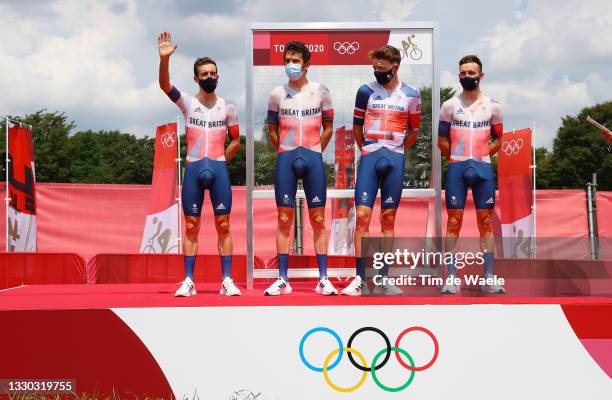 Simon Philip Yates of Team Great Britain, Geraint Thomas of Team Great Britain, Tao Geoghegan Hart of Team Great Britain & Adam Yates of Team Great...