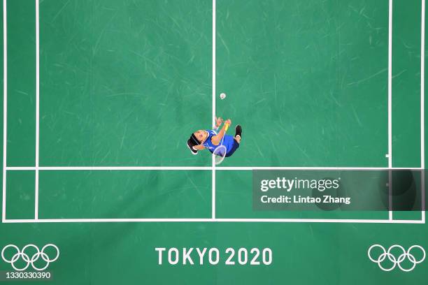 Tai Tzu-Ying of Team Chinese Taipei competes against Sabrina Jaquet of Team Switzerland during a Women’s Singles Group P match on day one of the...