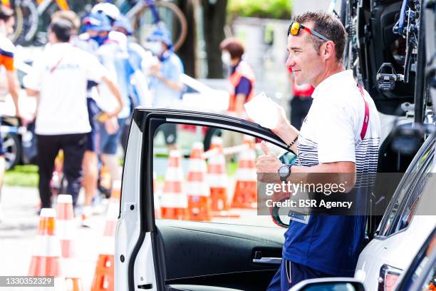 Thomas Voeckler competing on Men's Road Race during the Tokyo 2020 Olympic Games at the Fuji International Speedway on July 24, 2021 in Tokyo, Japan