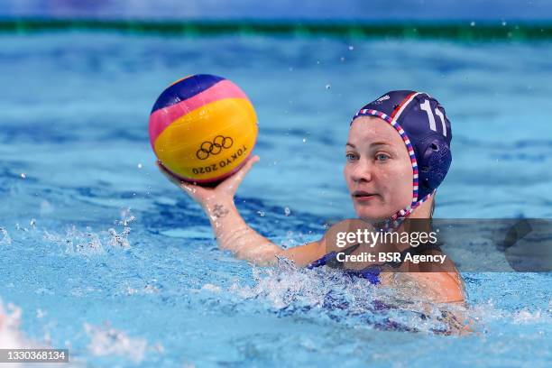 Evgeniya Ivanova of ROC during the Tokyo 2020 Olympic Waterpolo Tournament Women match between China and ROC at Tatsumi Waterpolo Centre on July 24,...