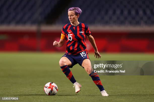 Megan Rapinoe of Team United States runs with the ball during the Women's First Round Group G match between New Zealand and United States on day one...