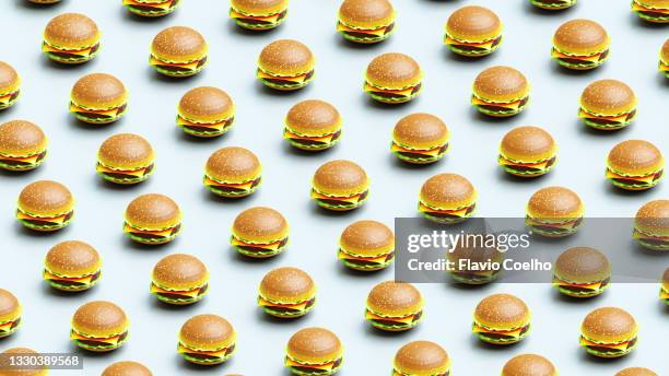 cheeseburger pattern background - hamburger photos et images de collection