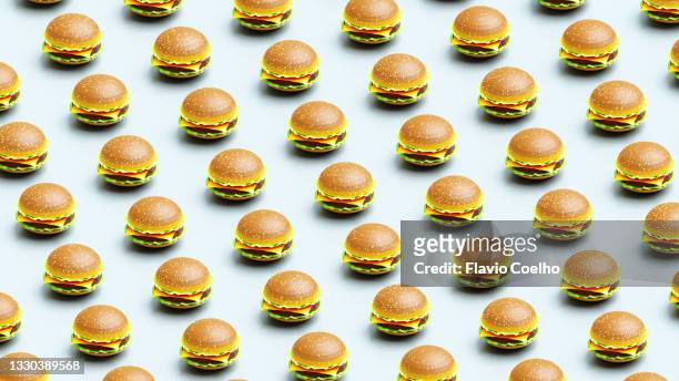 cheeseburger pattern background - burgers stockfoto's en -beelden