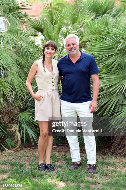 Susy Laude and Dino Abbrescia attend the Filming Italy Festival at Forte Village Resort on July 24, 2021 in Santa Margherita di Pula, Italy.