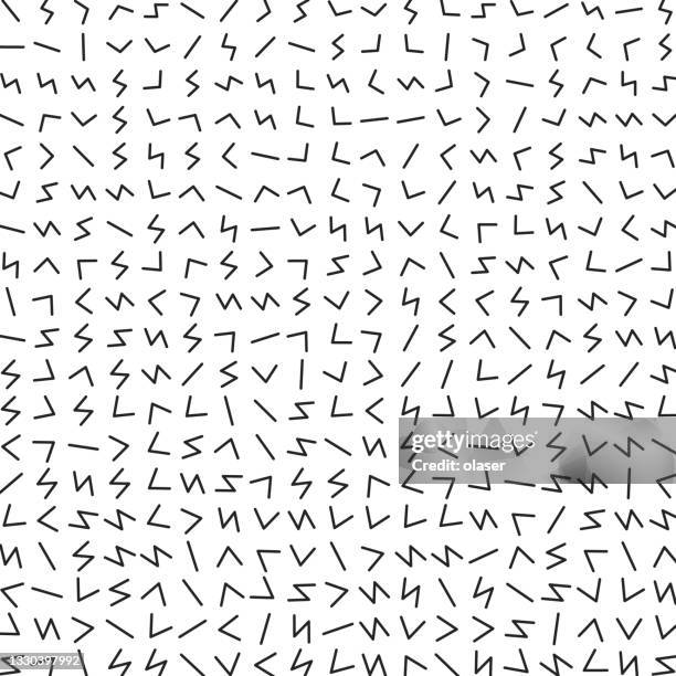mysterious ancient characters pattern - script alphabet eps stock illustrations