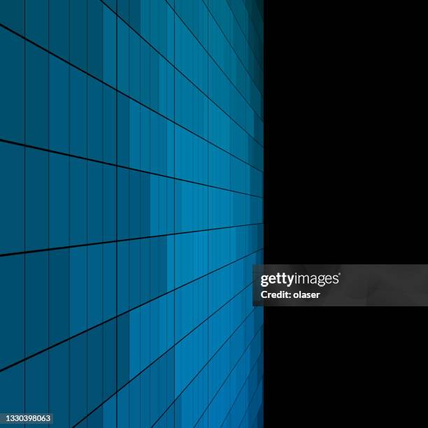 blue hour business and finance building facade with windows reflecting - bright future stock illustrations