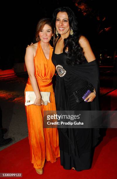 Rageshwari and Pooja Bedi attend the Musical Play by Rohan Sippy at Chivas Studio on December 10, 2011 in Mumbai, India.