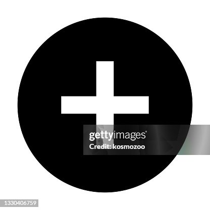 Plus button flat vector icon isolated on white background Plus button flat vector icon isolated on white background