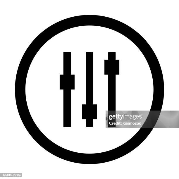 sound mixer button flat vector icon isolated on white background - volume dial stock illustrations