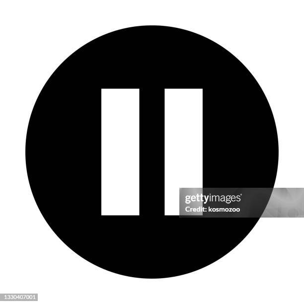 pause button flat vector icon isolated on white background - video pause stock illustrations