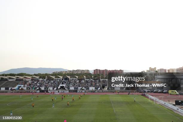 General view inside the stadium where the Rock of Gibraltar during the Pre-Season Friendly match between Real Betis and Wolverhampton Wanderers at...