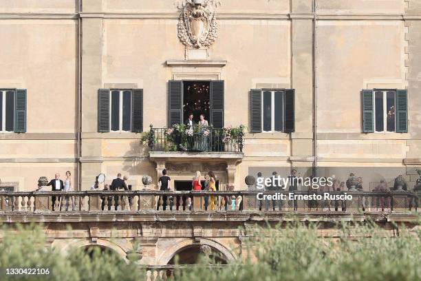 Guests attend the Kitty Spencer and Michael Lewis wedding at Villa Aldo Brandini on July 24, 2021 in Frascati, Italy.