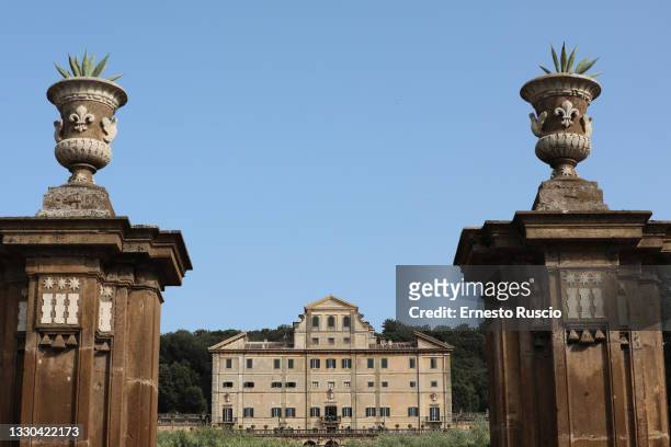 General view during the Kitty Spencer and Michael Lewis wedding at Villa Aldo Brandini on July 24, 2021 in Frascati, Italy.