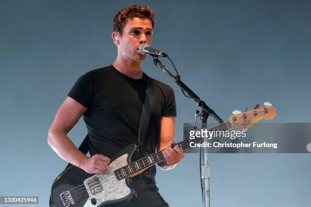 Royal Blood singer Mike Kerr performs during day two of the Tramlines Festival 2021 at Hillsborough Park on July 24, 2021 in Sheffield, England.