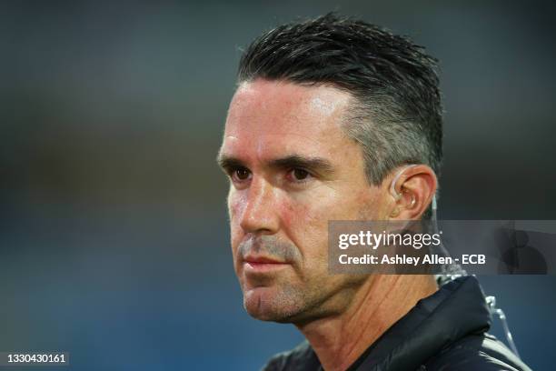 Former England Cricketer Kevin Pietersen during The Hundred match between Northern Superchargers v Welsh Fire at Emerald Headingley Stadium on July...