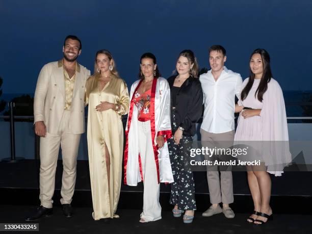 Maxime Giaccardi, Pauline Ducruet, Princess Stephanie of Monaco, Camille Gottlieb, Louis Ducruet and Marie Chevallier attends the Fight Aids Gala at...