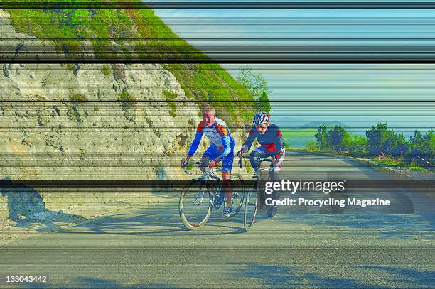Retired Danish road cyclist Johnny Weltz and Procycling writer Pierre Carrey ride Puy de Dome, an old stage of the Tour de France. August 22...