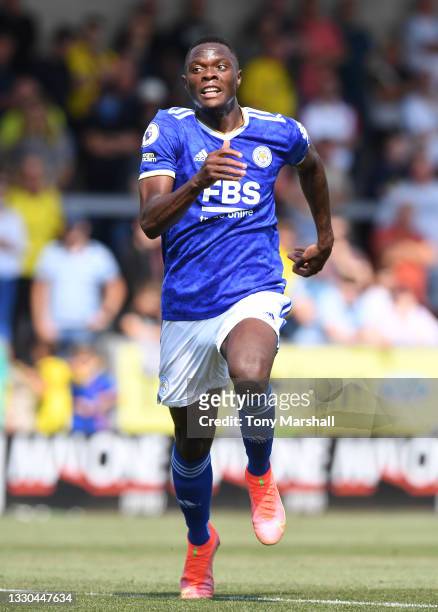Patson Daka of Leicester City during the Pre-Season Friendly match between Burton Albion and Leicester City at Pirelli Stadium on July 24, 2021 in...