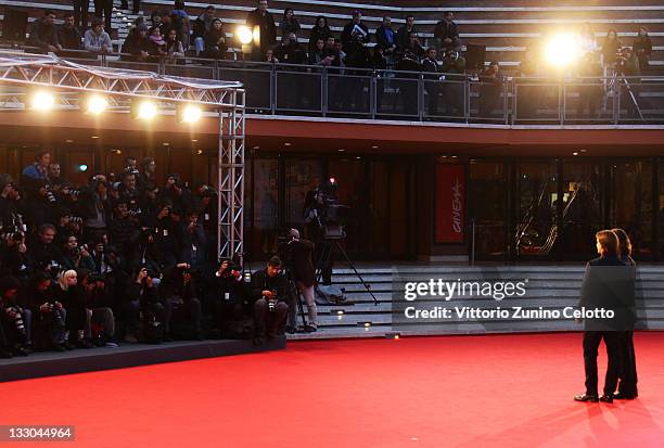 Manuele Malenotti and Michele Malenotti attend the "Tron: Legacy" Premiere hosted by Belstaff during the 5th International Rome Film Festival at...