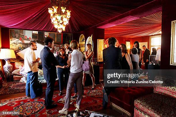 Atmosphere during the 'Philip Watch Supports Fondazione Per La Ricerca Sulla Fibrosi Cistica' press conference on July 12, 2010 in Milan, Italy.