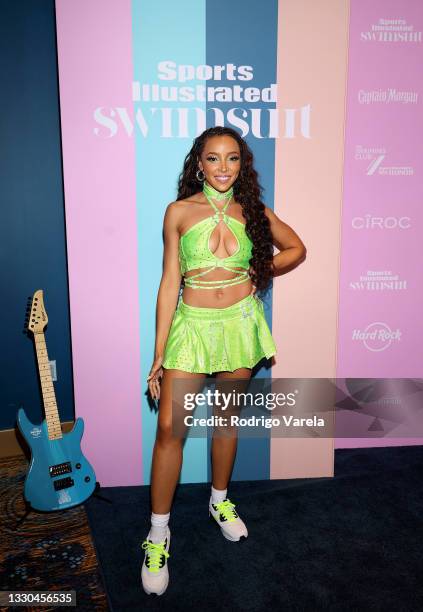 Tinashe attends the Sports Illustrated Swimsuit celebration of the launch of the 2021 Issue on July 24, 2021 in Hollywood, Florida.