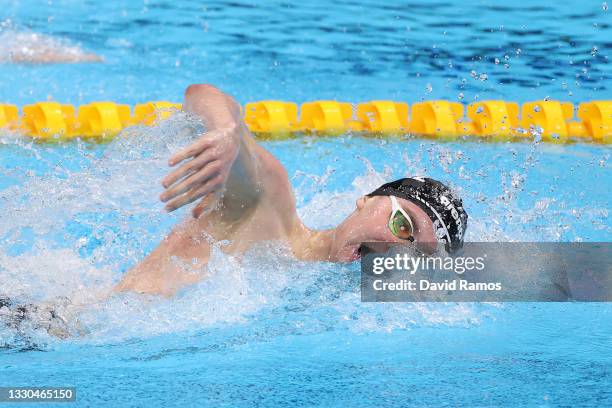 Lewis Clareburt of Team New Zealand competes in the Men's 400m Individual Medley Final on day two of the Tokyo 2020 Olympic Games at Tokyo Aquatics...