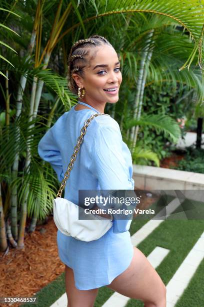 Jasmine Sanders attends the Sports Illustrated Swimsuit celebration of the launch of the 2021 Issue on July 24, 2021 in Hollywood, Florida.