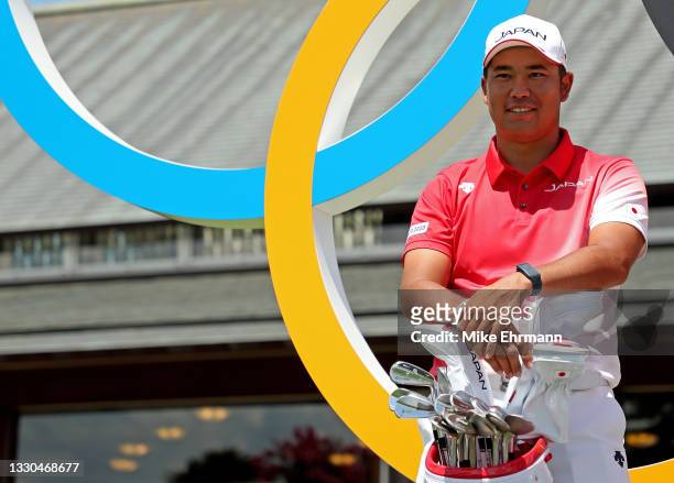 Hideki Matsuyama of Team Japan pose for a portrait at Kasumigaseki Country Club ahead of the Tokyo Olympic Games on July 25, 2021 in Tokyo, Japan.