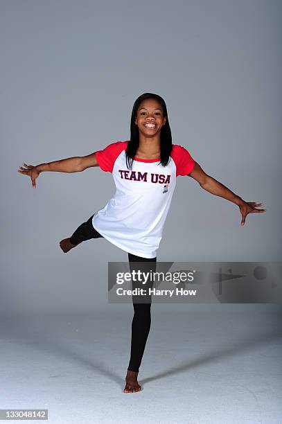 Gymnast Gabrielle Douglas poses for a portrait during the USOC Portrait Shoot at Smashbox West Hollywood on November 16, 2011 in West Hollywood,...