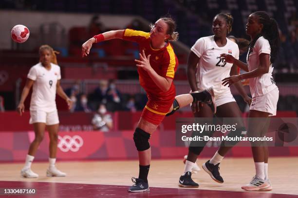 Tatjana Brnovic of Team Montenegro shoots at goal during the Women's Preliminary Round Group A match between Montenegro and Angola on day two of the...