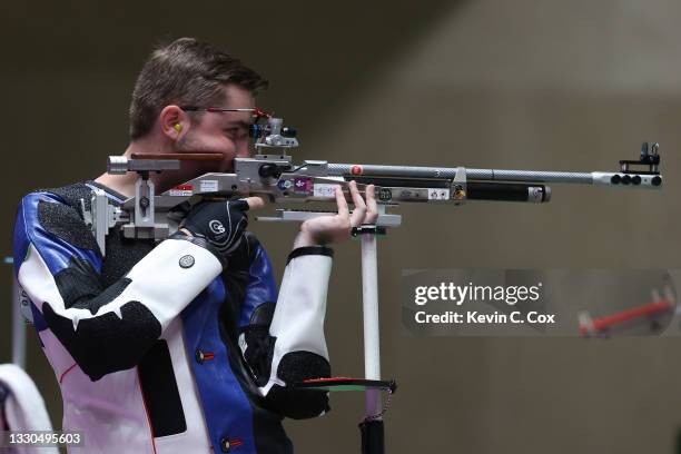 Gold Medalist William Shaner of Team United States during the finals of the 10m Air Rifle Men's event event on day two of the Tokyo 2020 Olympic...