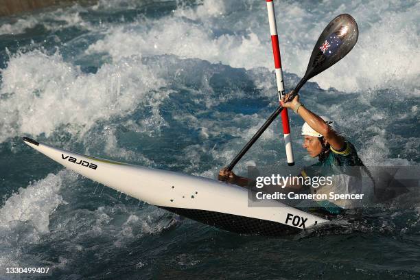 Jessica Fox of Team Australia competes in the Women's Kayak Slalom Heats 2nd Run on day two of the Tokyo 2020 Olympic Games at Kasai Canoe Slalom...