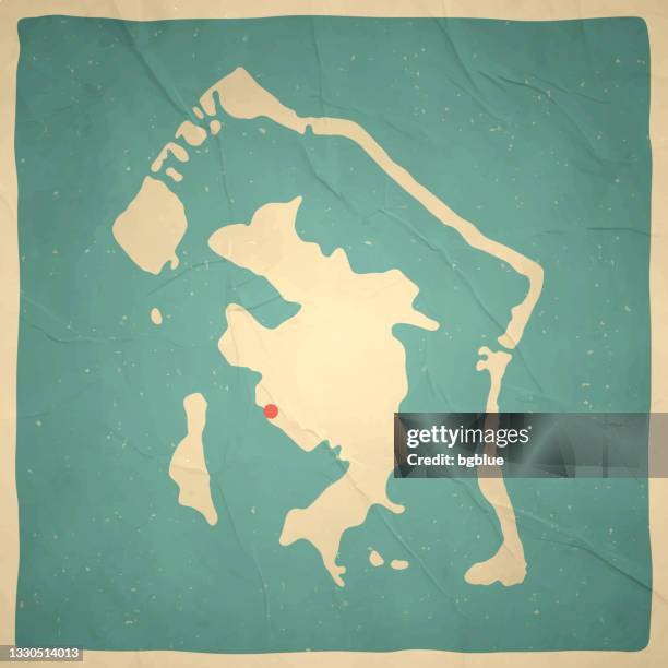 bora bora map in retro vintage style - old textured paper - bora bora stock illustrations