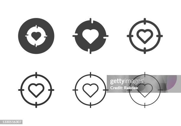 love target icons - multi series - military target stock illustrations