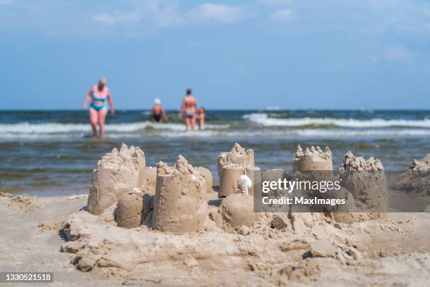 usedom island in mecklenburg-western pomerania in summer 2021 - beach sign stock pictures, royalty-free photos & images