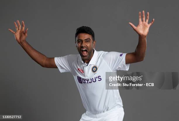 Ravichandran Ashwin of India poses during a portrait session at the Radisson Blu Hotel on July 23, 2021 in Durham, England.