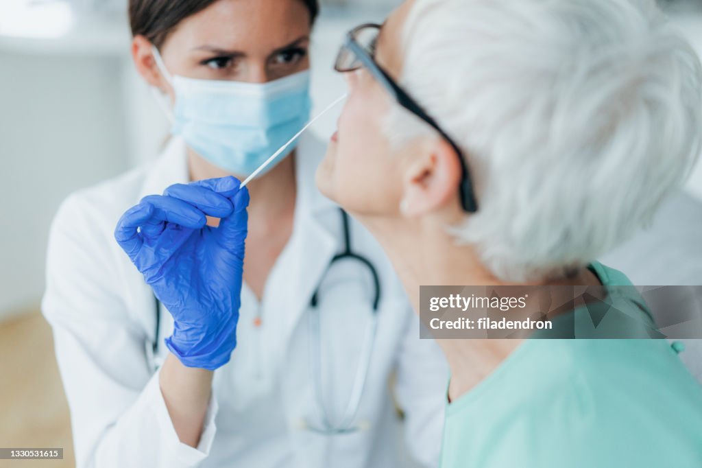 Coronavirus nasal swab test