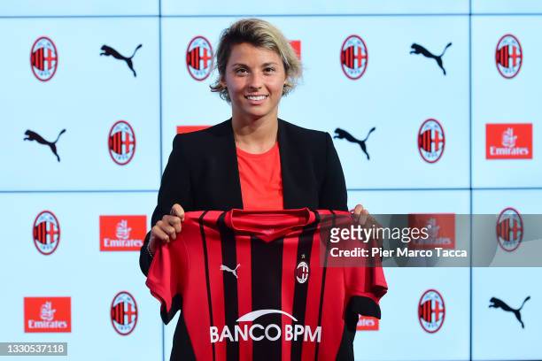 Milan extends contract to Valentina Giacinti at Casa Milan on July 22, 2021 in Milan, Italy.