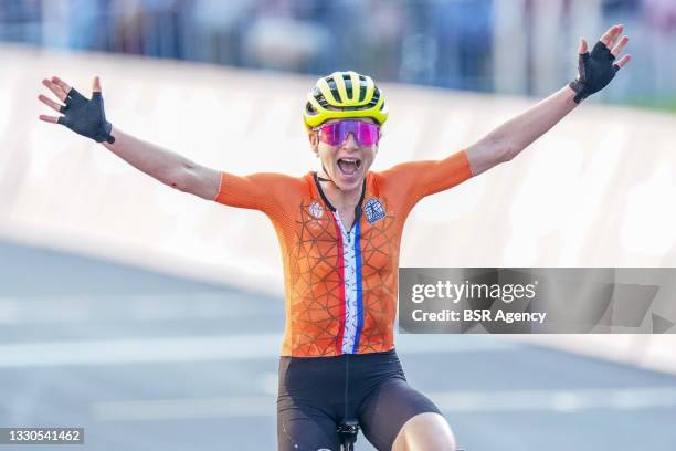 Annemiek van Vleuten of Team Netherlands competing on Women's Road Race during the Tokyo 2020 Olympic Games at the Fuji International Speedway on...