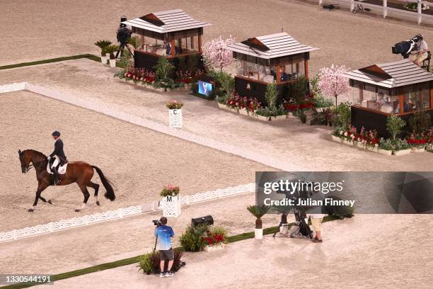 Steffen Peters of Team United States riding Suppenkasper competes in the Dressage Individual Grand Prix Qualifier on day two of the Tokyo 2020...