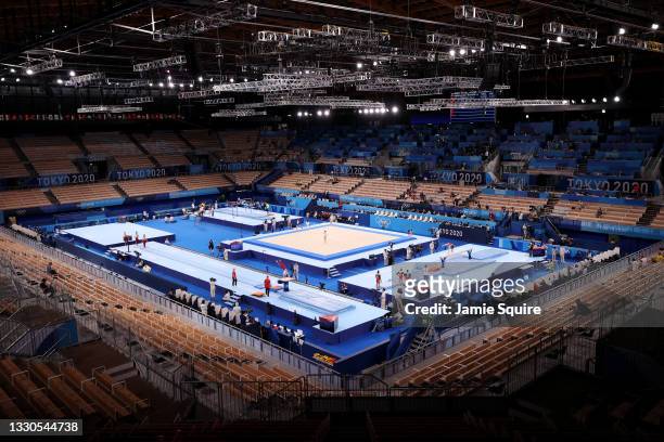 General view during Women's Qualification on day two of the Tokyo 2020 Olympic Games at Ariake Gymnastics Centre on July 25, 2021 in Tokyo, Japan.