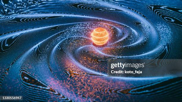 sfondo astratto dell'onda gravitazionale - big bang foto e immagini stock
