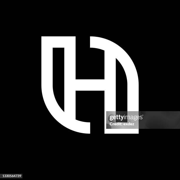letter h solid logo - monogram stock illustrations
