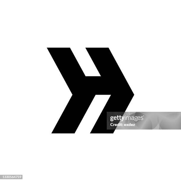 letter h solid logo - monogram stock illustrations