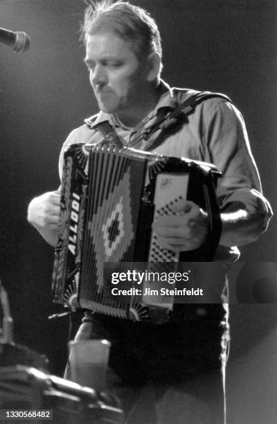Accordion player for Nick Lowe performs at First Avenue nightclub in Minneapolis, Minnesota on February 11, 1995.